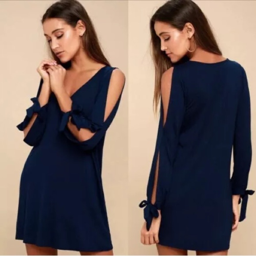 Lulu's Glory of Love Navy Blue Dress - Size Medium  $30 (Original Price: $98)